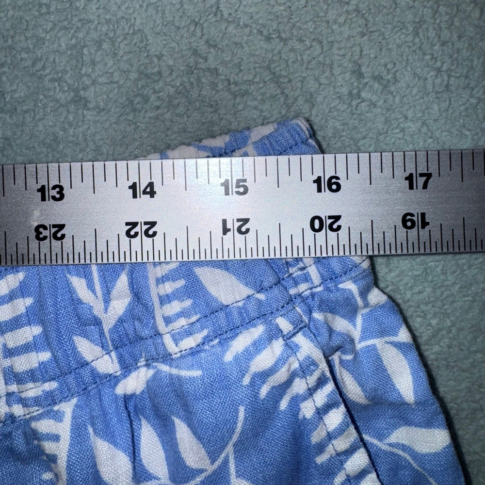 Women's Joie Blue & White Paisley Linen Wide Leg Pull-on Capri Pants XL - Picture 6 of 9